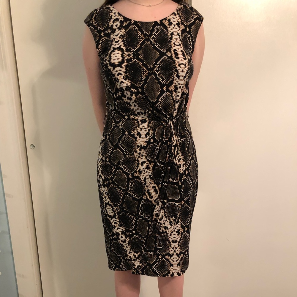 A Calvin Klein snake skin print dress